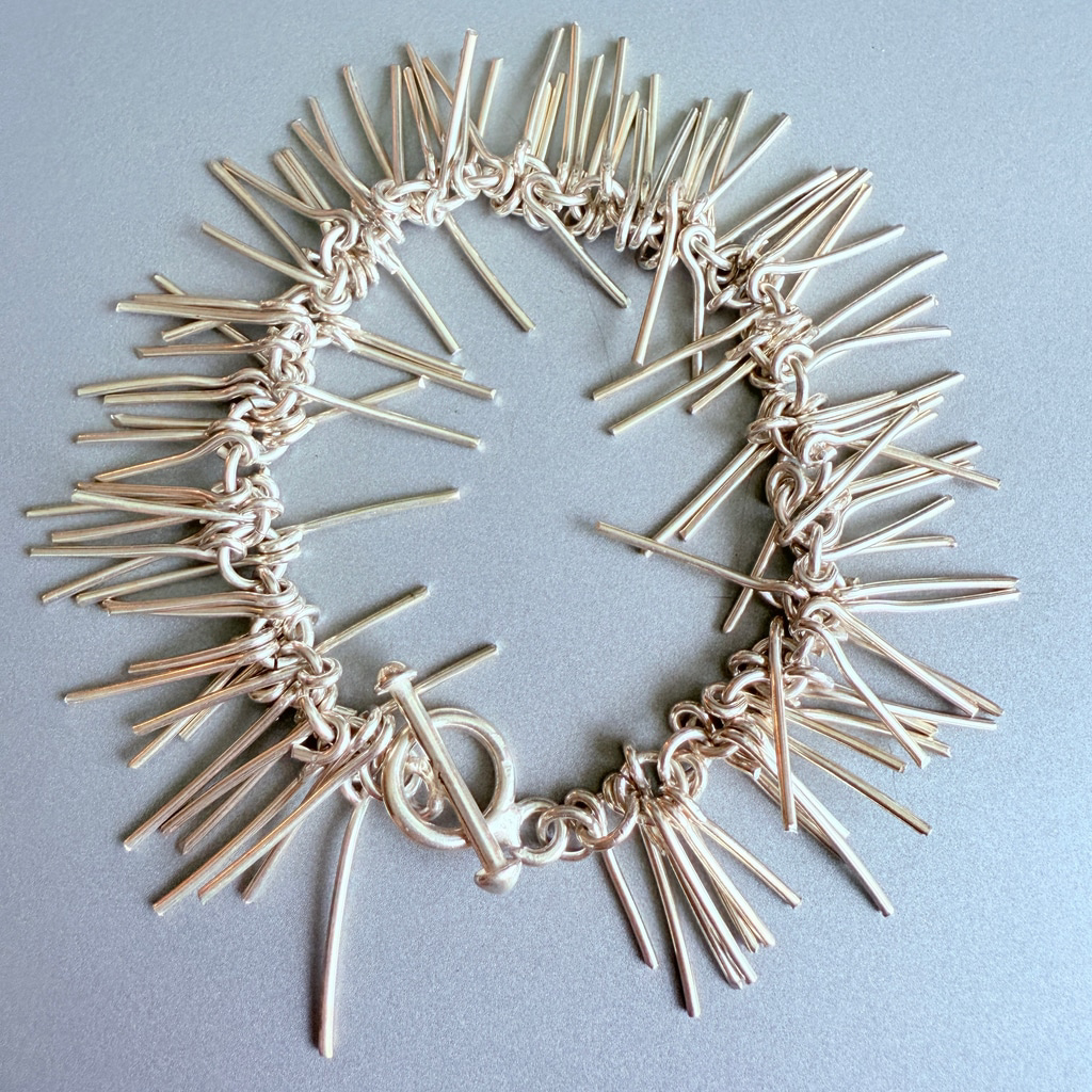 Silver Spike Punk Brutalist Bracelet